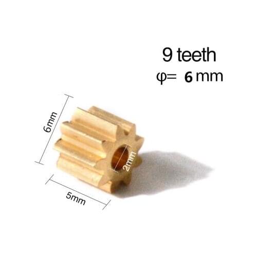 AZGIANT M0.5*9/M0.6 9 teeth gear for FC280/ FC-140RE 130 260 car motor Modules corsa brass