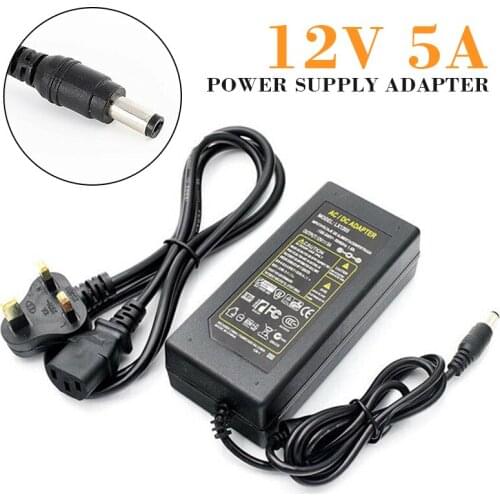 Power Supply Adapter Charger AC DC 12V 5A Power Supply Charger Adapter For 3528 5050 LED Strip Light Kit