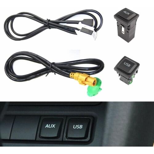 RCD510 RNS315 RCD310 Car USB AUX data Adapter Switch Button Cable wiring harness For VW Golf 5 6 MK6 Jetta 5 MK5 Rabbit Scirocco