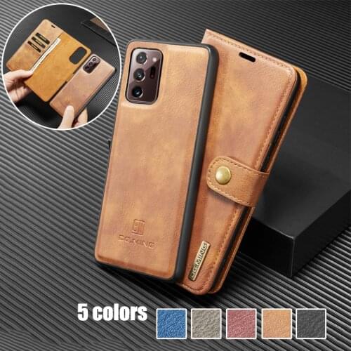Case For Samsung S20 S21 Plus S20 S21 FE Coque For Galaxy S20 Fan S10 S8 S9 Plus Note 20 Ultra Leather Cowhide Flip Cover Etui