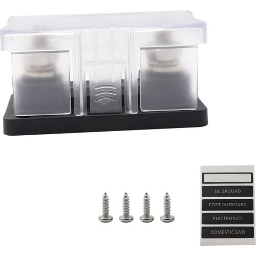 Fuse Holder With Transparent Cover And LED Light Accepts 35-300A ANL Fuses Bendable / Removable Side Plates For Flexible Wiring