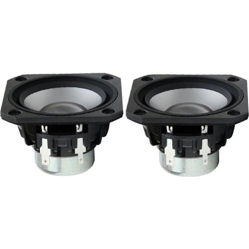 2.5Inch 4ohm/8ohm20W Full Range Speaker 25 Voice Coil Anodized Aluminum Cone Square HIFI Tweeter for Audio&Video Loudspeaker 2Pc