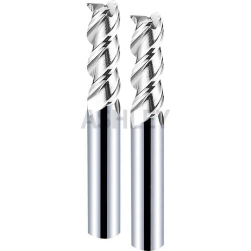 Tungsten steel milling cutter alloy 3 edge milling cutter D10-D12 CNC machining center cutter for 48 degree high gloss aluminum