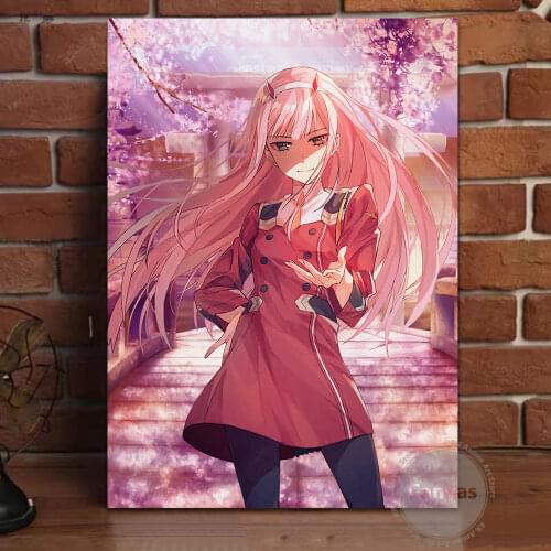 Canvas Anime Zero Two Pictures Home Manga Decoration Paintings Poster HD Prints Wall Art Modular Living Room