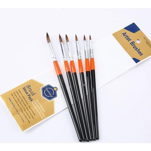 Art Paint Brushes Set for Painting, 6 Variety of Brushes Types for Class, Kids, Artists- Nice Art Brushes for Acrylic Painting