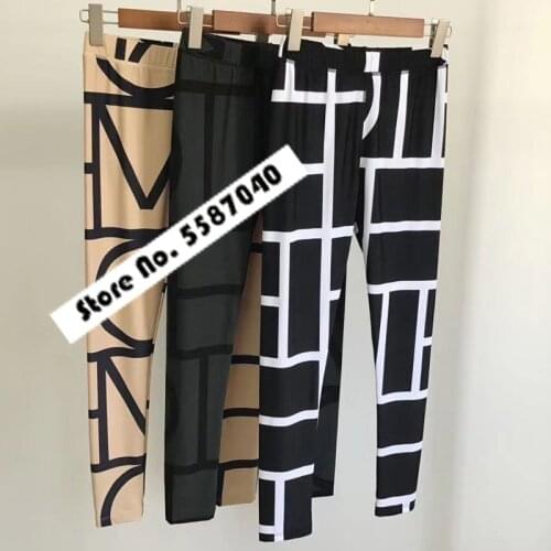Ins Hot Selling Classic Geometric Striped High Stretch Women Leggings