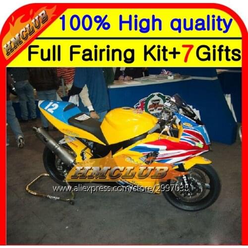 Body For Triumph Daytona 650 02-05 2002 2003 Yellow red blue 2004 2005 5#88 Daytona 600 650 02 03 04 05 yellow black Fairings