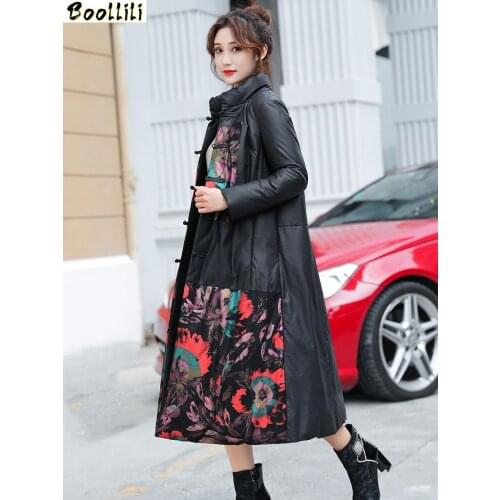 Boollili Real Leather Jacket Sheepskin Coat Women Clothes 2020 Korean Print Genuine Leather Down Coat Winter Coat Women