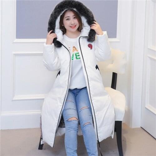Duck White Womens Down Jacket 2020 Thick Winter Coat Women Faux Fox Fur Collar White Parkas Plus Size 10XL Casaco WXF511