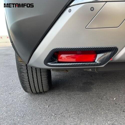 For Nissan Rogue X-trail 2021 2022 Carbon Fiber Rear Fog Lamp Cover Trim Foglight Frame Sticker Exterior Accessories Car Styling