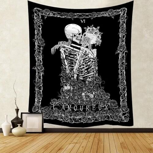 Skeleton pattern Tapestry Wall Hanging Dorm Decor Art Wall Tapestry Hippie Wall Carpet Psychedelic Tapestry 95x73cm
