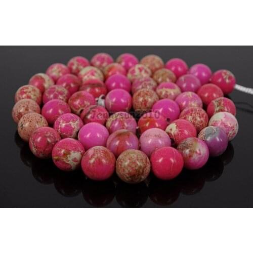 Natural Pink Sea Sediment Jas-per Gems Stone Round Spacer Loose Beads 15'' Jewelry Design 5 Strands/Pack
