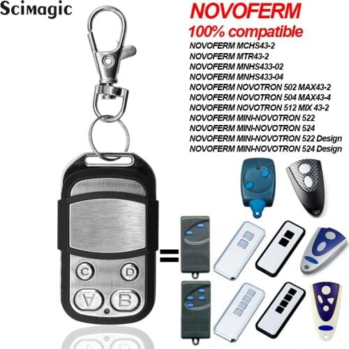 NOVOFERM MCHS43-2/ NOVOTRON 502 MAX43-2/NOVOTRON 504 MAX43-4 Command Garage Door Remote Control 433MHz Rolling Code Gate Opener