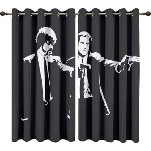 Customized pulp fiction Print Windows Curtains for Living Room Kids Bedroom Decorative Kitchen Drapes Window Treatments Dropship