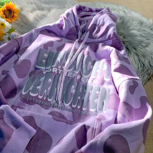 Purple Cow Print Graphic Hoodies Sweatshirts Streetwear Teens Clothes Harajuku Couples 2021 Womens Winter Tops Hip Hop Fashion