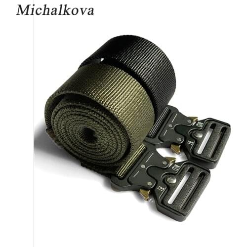Michalkova Mens belts military canvas Hip hop Sports Men Belt Lightweight Magnetic Buckle Jogger Canvas Belt Outdoor Tooling