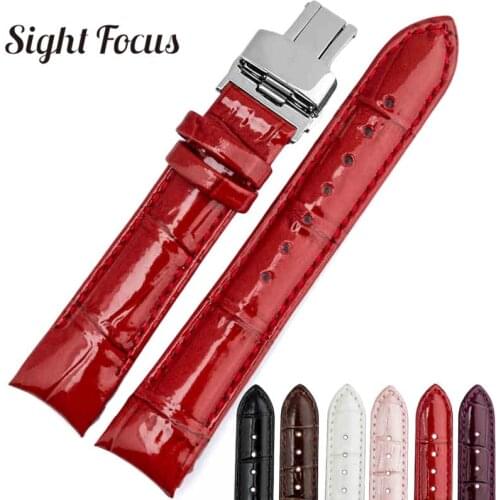 Curved End 1853 Watch Band Strap Leather for Tissot Couturier T035.207 Women Watchbands 18mm Ladies Bracelets Female Belt Clock