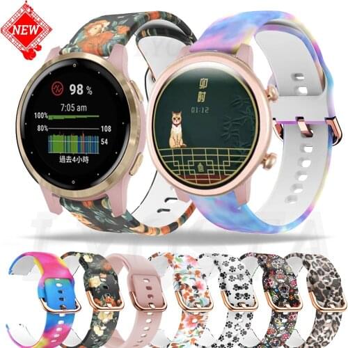 18mm Soft Silicone Strap For Garmin Venu 2S/Vivoactive 4/Vivomove 3S Watch Band Wristband Bracelet Watchband Replace Accessories