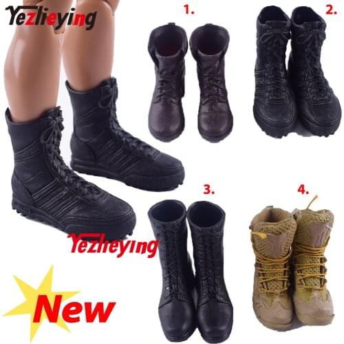 1/6 Figure Scale Accessory Action Figure Female/Male Combat Boots Military Fit 12 Inch Soldier Articular body Hottoys Solid