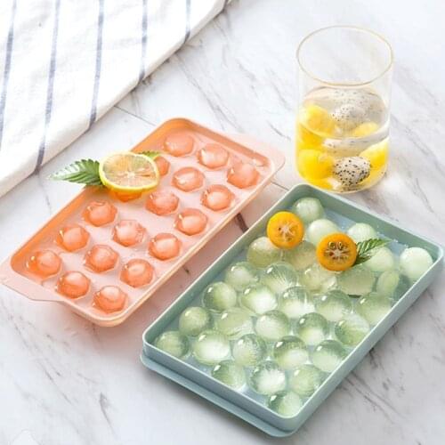 18/33 Grid Silicone Ice Cube Mold with Lids Round/Diamond Ice Molds Home Kitchen Party Use Round Ball Ice DIY Ice Cream Moulds