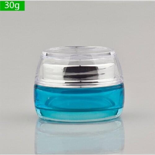 30G gradiet blue/blue/purple/frosted glass bottle/jar for cream/serum/essence/moisturizer/gel/skin care cosmetic packing