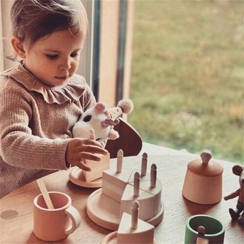 Nordic Nursery Decor Baby Birthday Wooden Cake Kids Room Decor Scandiniavian Children Girl Boy Room Decor Home Decoration Gifts