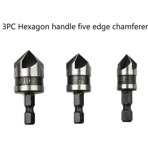 3PC/2PC 12-19mm Drill Bit for metal 90 degree Tools Hex Countersink Cutter Set for Wood Quick Change Round Shank For Power Tool