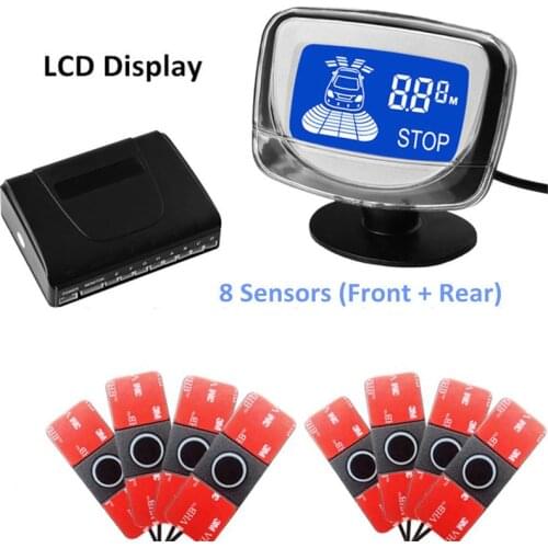 YYZSDYJQ Hot LED display Car Parking Sensor 8 Radars Auto detector Front and Rear Vehicle Parktronic Parking System