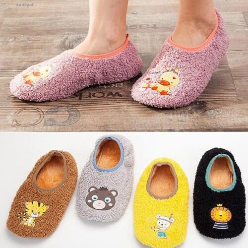 Autumn Winter Floor Slippers Women Men Furry Sock Shoes Non-slip Thick Plush Slipper Male Home Indoor Slip-on Socks Footwear