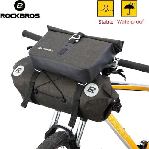 ROCKBROS Bicycle Bag Big Capacity Storage Bag Waterproof Front Tube Cycling Bag MTB Handlebar Bag Front Frame Trunk Pannier
