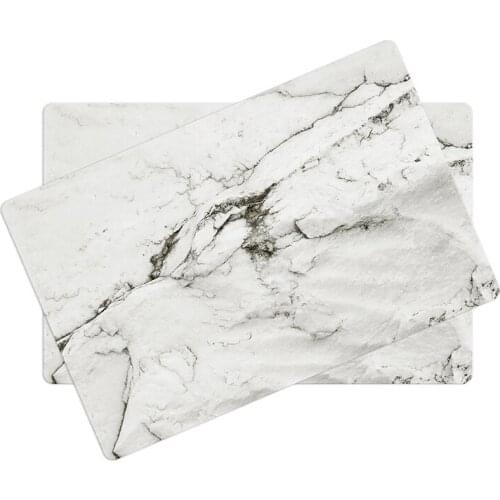 2PCS Waterproof Placemat oil anti-skid insulation high temperature Marble Stripe mat Linen Table Mat Dishware Placem For Kitchen