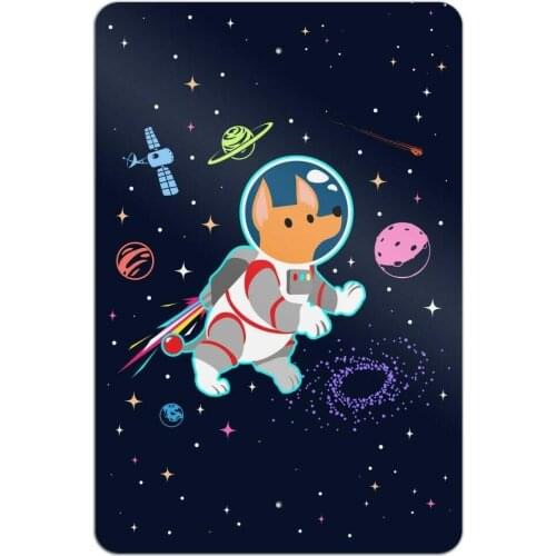 Funny Vintage Rustic Style Inspirational Art Cosmonaut Astronaut Dog in Space Home Business Office SignTin Signs Wall Decor for