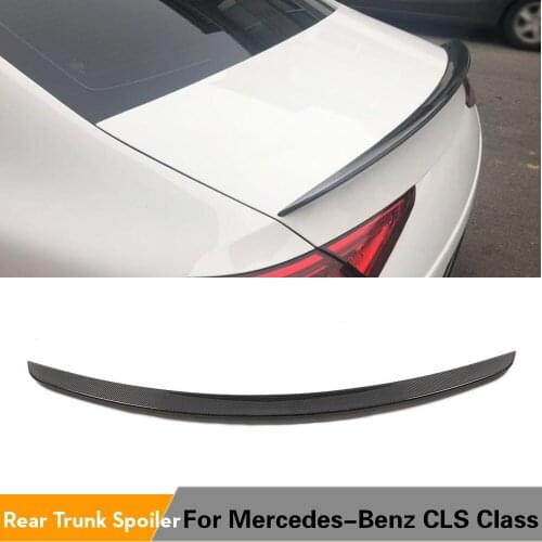 Real Carbon Fiber / FRP Rear Trunk Spoiler for Mercedes-Benz CLS Class C257 CLS400 CLS550 CLS63 AMG S 4-Door Sedan 2018 2019