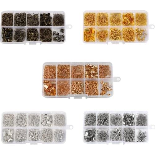 1Set Mixed 10Styles Jewelry Findings Kits Jewelry Making Sets Necklace Chain Earring Hook for Jewelry Making DIY Supplies Kit