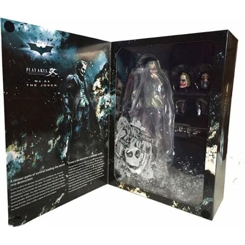 27cm NECA SHF Dark Knight Clown Heath Ledger Joker Boxed Hand Model 12" Male Action Doll Figure Mini Figures Toys Model