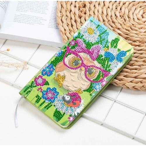 DIY Owl Unicorn Shaped Diamond Painting Notebook Bookmark Sketchbook Notebook DIY Rhinestone Craft Gift