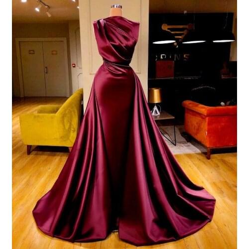 SuperKimJo Robes De Cocktail Burgundy Prom Dresses 2021 Vintage Elegant Cheap Satin Prom Gowns Vestidos De Fiesta