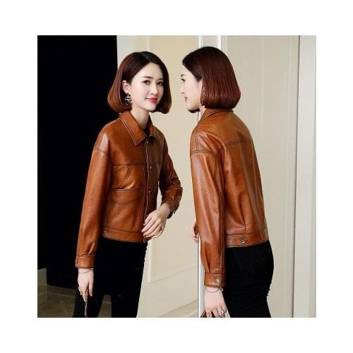 Spring 2020 Women Genuine Real Sheep Leather Jacket R26