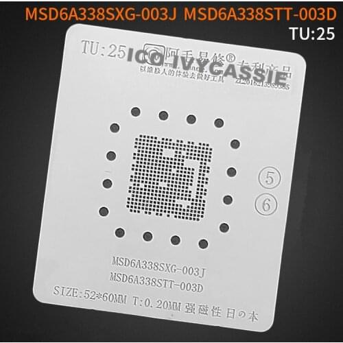 MSD6A338S BGA Stencil For LCD TV CPU Chipset Reballing IC Pin Amaoe Square Hole Solder Tin Plant Net Heating Template TU25