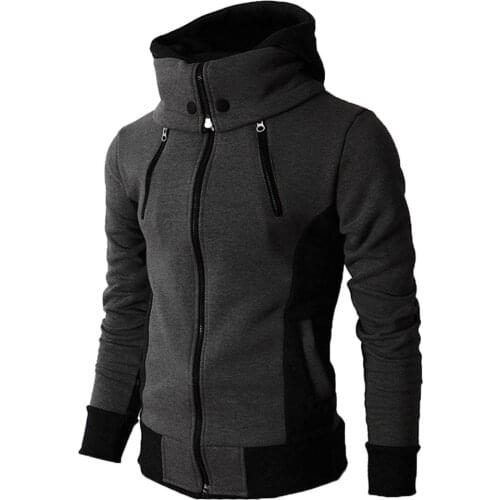 Plus Size Chic Men Fake 2 Pieces Color Block Hooded Long Sleeve Zip Jacket Coat