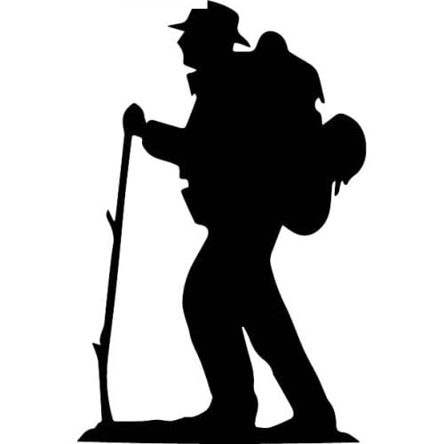 Hiking Land Travel Decals High Quality Car Window Decoration Personality Pvc Waterproof Decals Black/white, 16cm*11cm