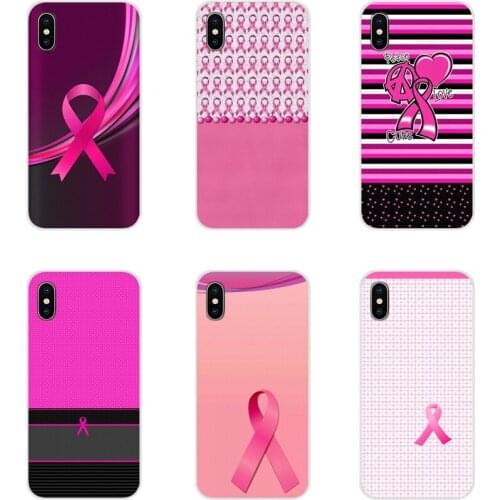 TPU Transparent Cover Bag Girly Breast Cancer pink Ribbon For Samsung Galaxy S4 S5 MINI S6 S7 edge S8 S9 S10 Plus Note 3 4 5 8 9
