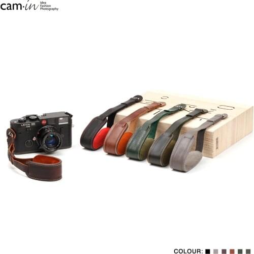 Cam-in 3051-3056 Italy Cowskin Camera Wrist Strap Cowhide Leather DSLR spire lamella Hand Belt Photography Accessory 6 colors