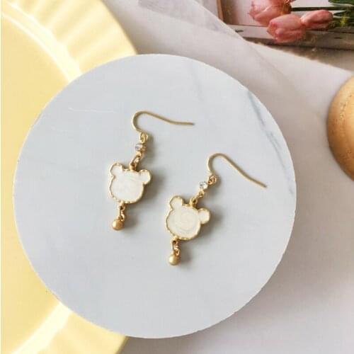 S925 Needle Funny cartoon animal cute dripping oil and gas earrings