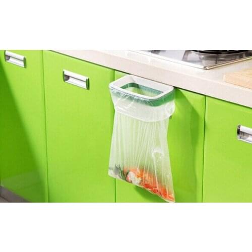 1PC Storage Holder Rack Kitchen Cupboard Cabinet Door Hanging Garbage Rubbish Bag Storage Trash Rack Kitchen Orgnizing OK 0260