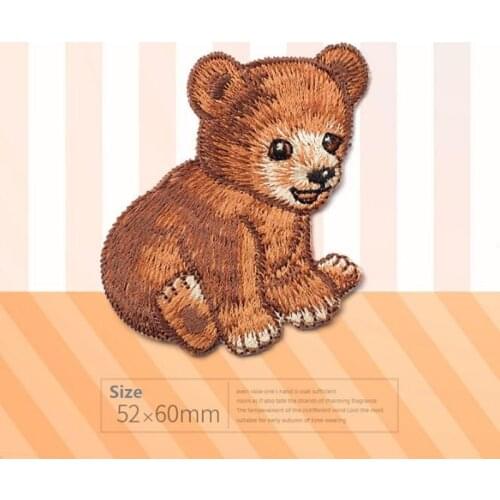 1 Piece High Quality Small Embroidery Bearpatch babys clothing patches backpack decoration small applique small iron on patch