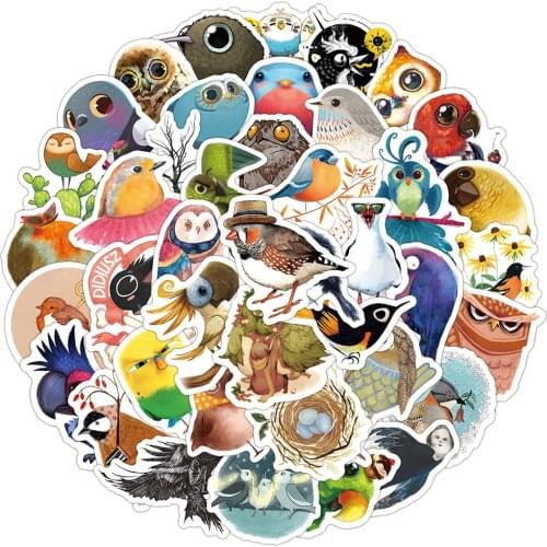 10/30/50PCS Kawaii Animal Bird Cartoon Stickers Skateboard Fridge Phone Guitar Motorcycle Luggage Decal Sticker Fun for Kid Toy