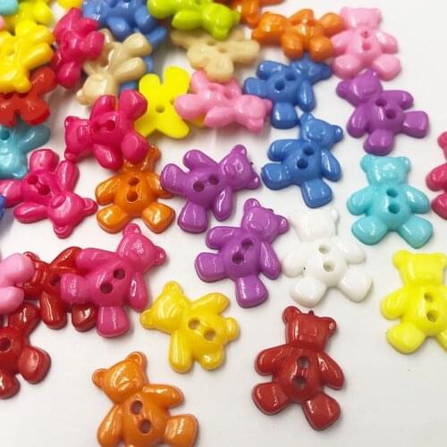 The the 100pcs bear Plastic the Button backhole craft the mix Free Shipping PT97