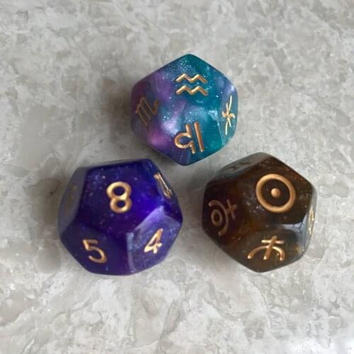 12-sides Two Color Astrology Dice 12 Constellation Dice Game Lucky Divination Sieve Couple Games Dice Set