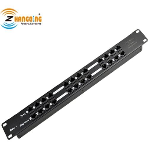 12 Port 10/100Mbps Passive Rack Mount PoE Injector Midspan Power Over Ethernet for CCTV Network Mikrotik IP Camera